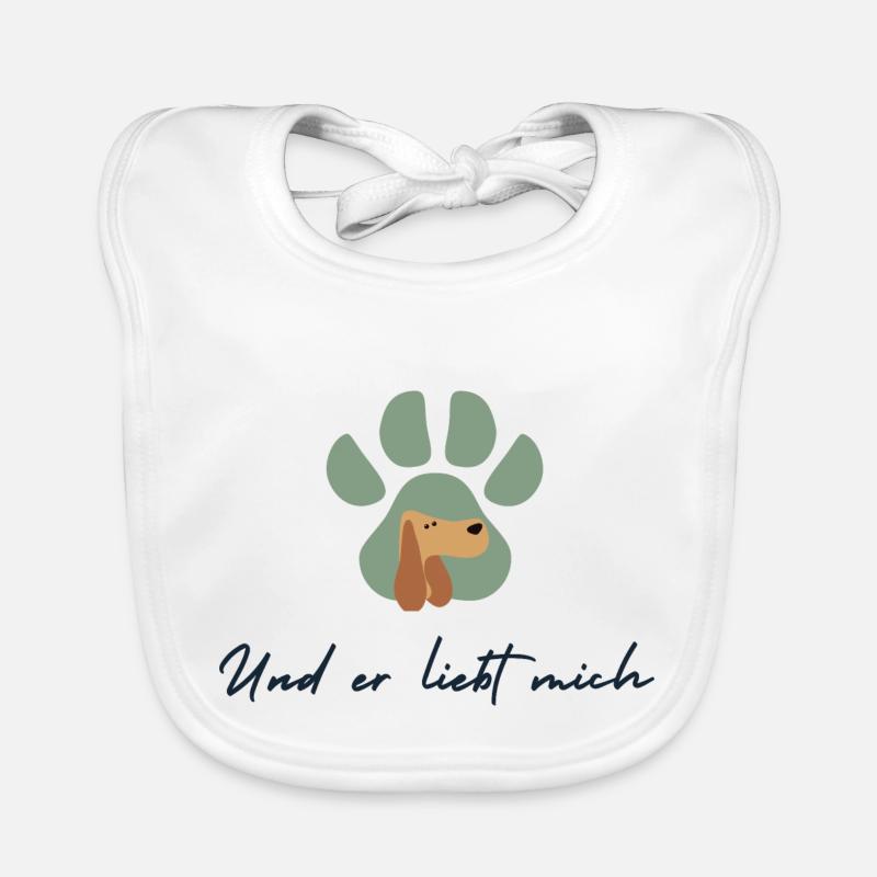 Hunde Design und er liebt mich Baby Bio-Lätzchen