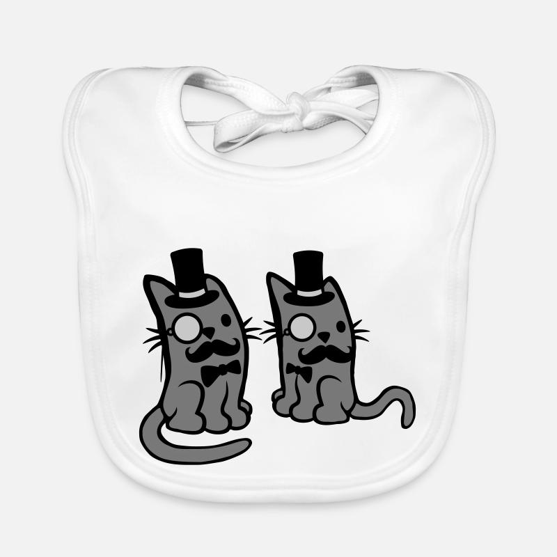 Hommes 2 Chats Amis Bavoir bio Bébé