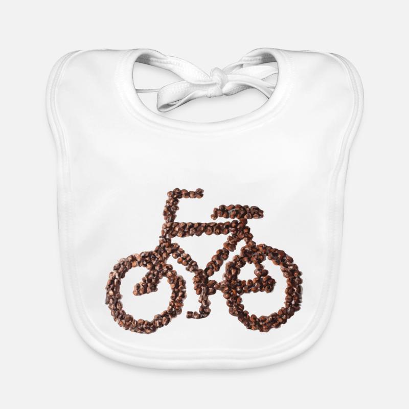 Fahrrad aus Kaffeebohnen Lustig Kaffeetrinker Baby Bio-Lätzchen