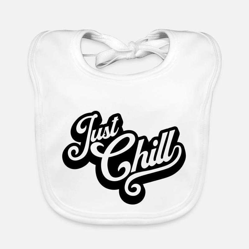 Just Chill Text Logo Baby Bio-Lätzchen