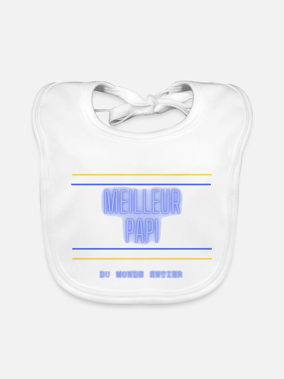 Meilleur PAPI - Bavoir bio Bébé - blanc - Devant