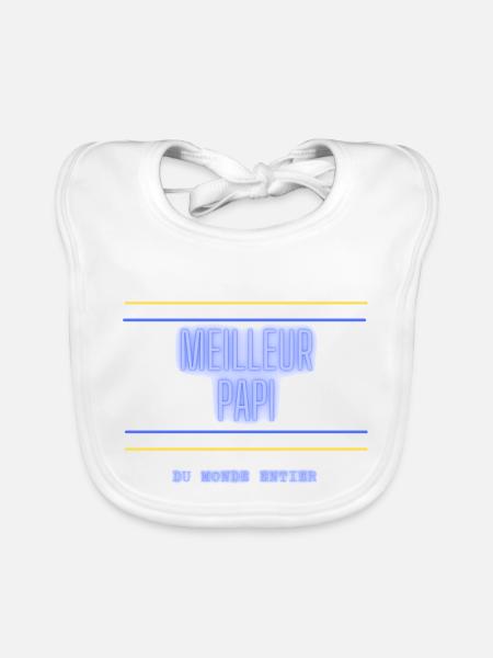 Meilleur PAPI - Bavoir bio Bébé - blanc - Devant