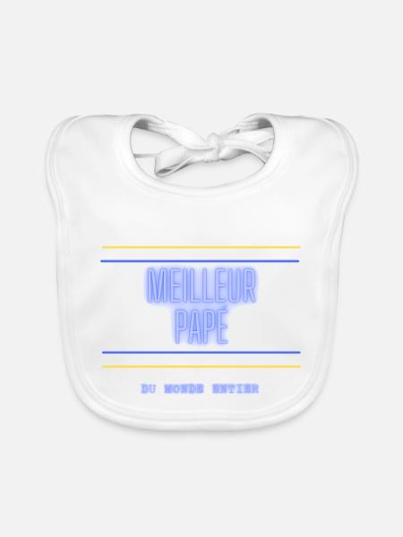 Meilleur PAPÉ - Bavoir bio Bébé - blanc - Devant