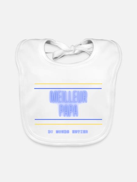 Meilleur PAPA - Bavoir bio Bébé - blanc - Devant