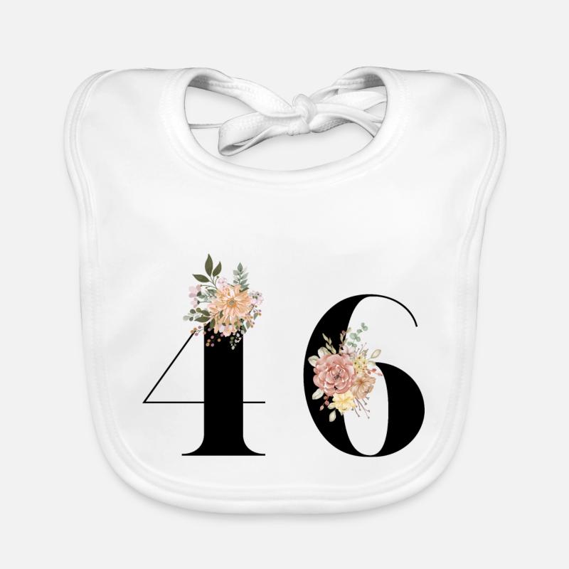 46e anniversaire fleuris (Cadeau de 46 ans) Bavoir bio Bébé