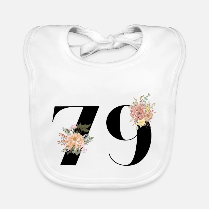 79e anniversaire fleuris (Cadeau de 79 ans) Bavoir bio Bébé
