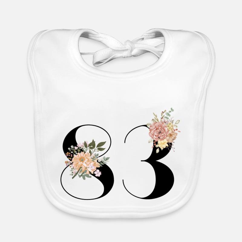 83e anniversaire fleuris (Cadeau de 83 ans) Bavoir bio Bébé
