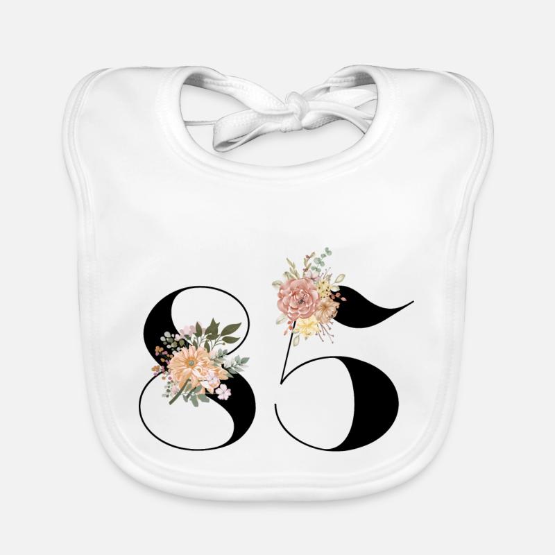 85e anniversaire fleuris (Cadeau de 85 ans) Bavoir bio Bébé