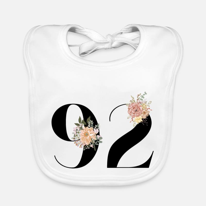 92e anniversaire fleuris (Cadeau de 92 ans) Bavoir bio Bébé