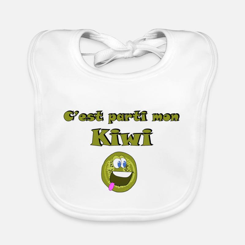C est parti mon Kiwi - Bavoir bio Bébé - blanc