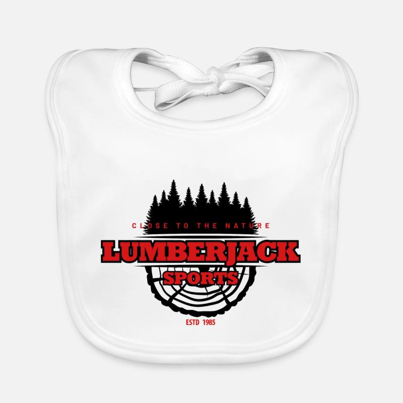 forêt de logo de sport de bûcheron - Bavoir bio Bébé - blanc