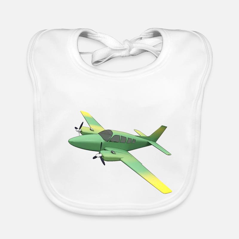 Avion bimoteur à hélice Bavoir bio Bébé