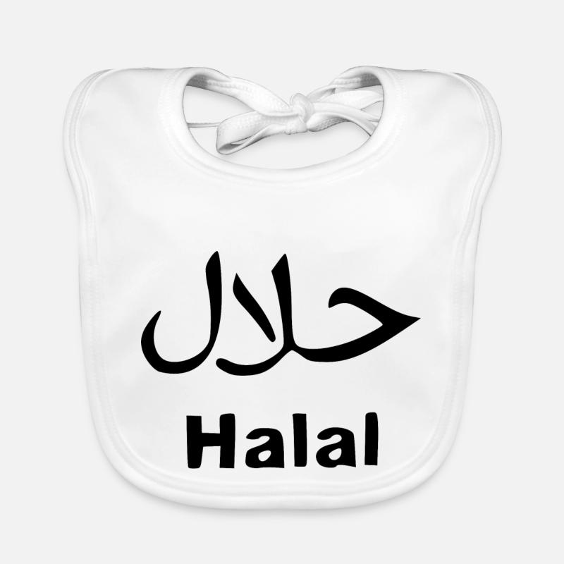 Halal - Religion - Islam - Bavoir bio Bébé - blanc