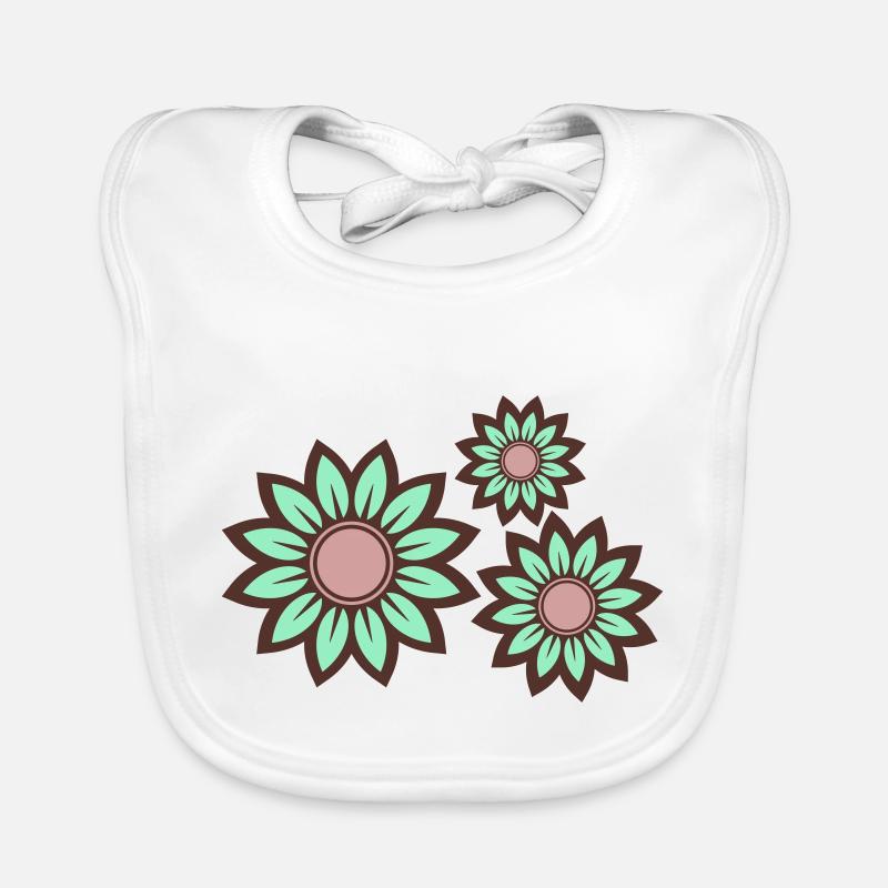 Tranquil Trio: Mintgrüne Blüten Baby Bio-Lätzchen