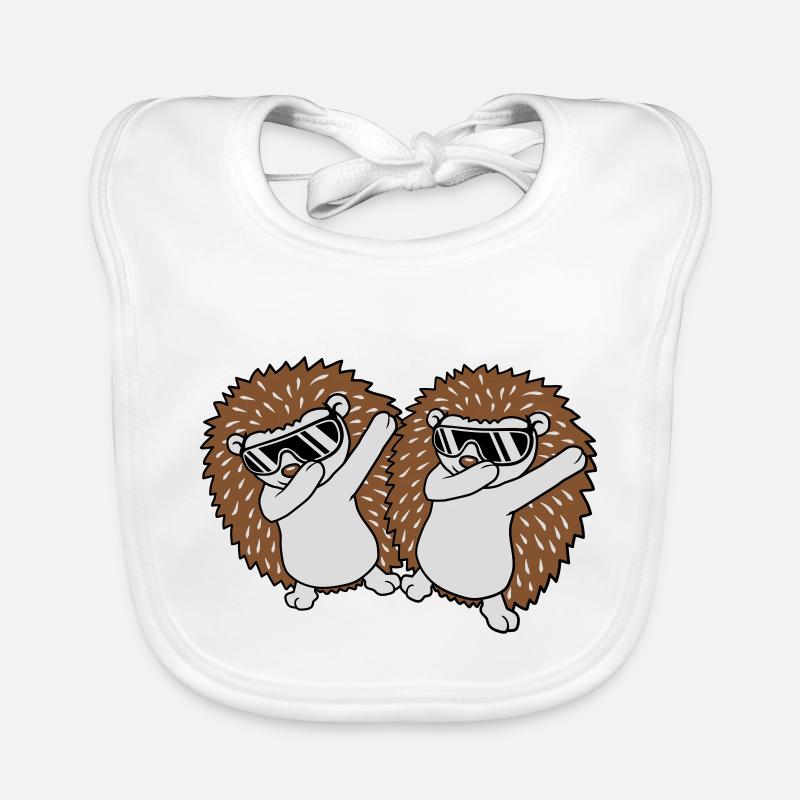 2 dabbing hedgehog friends Organic Baby Bibs