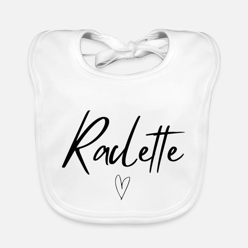 Raclette idée cadeau - Bavoir bio Bébé - blanc