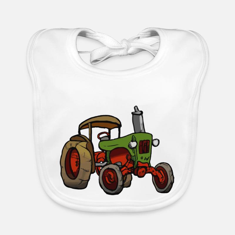 Alter Traktor Oldtimer Cartoon Geschenkidee Baby Bio-Lätzchen