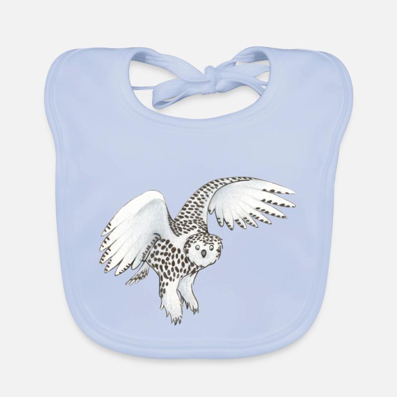 Schneeeule Baby Bio-Lätzchen