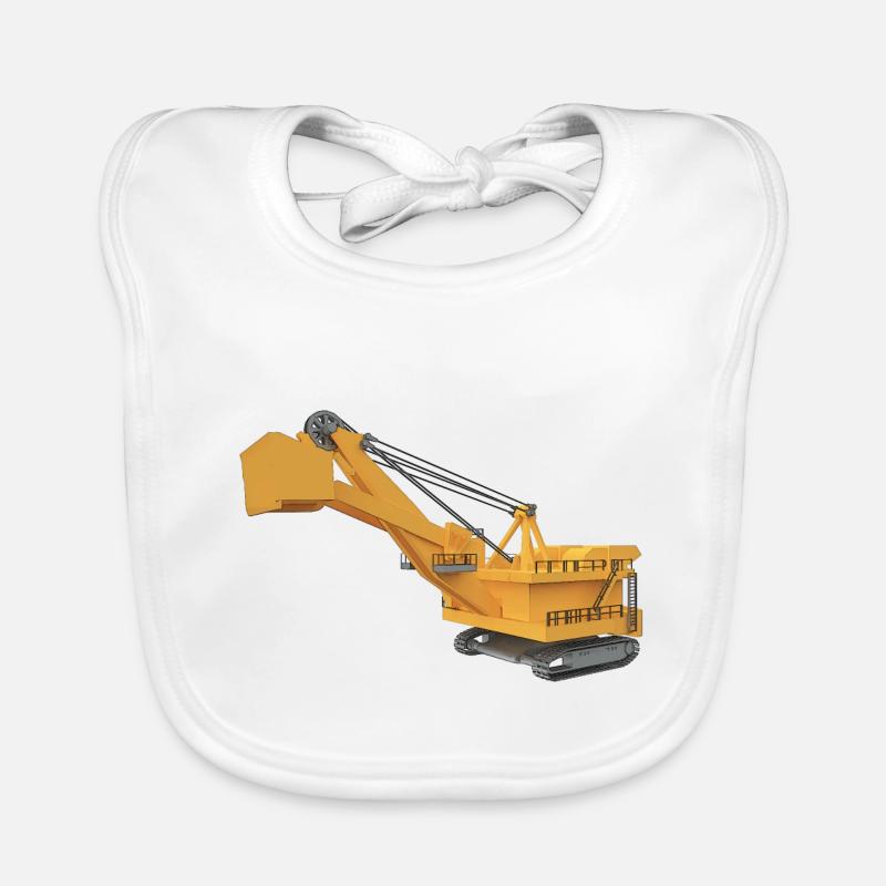 Huge excavator Organic Baby Bibs