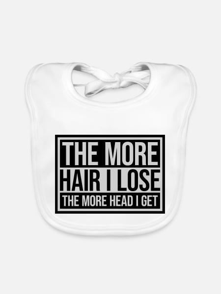 I get more head - Organic Baby Bibs - white - Front