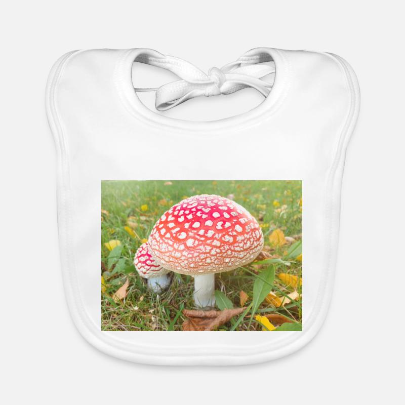 fly agaric also toadstool (in german Fliegenpilz) Baby Bio-Lätzchen