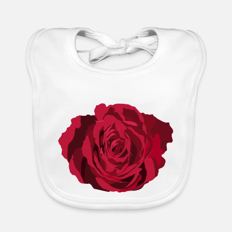 Red Rose Organic Baby Bibs