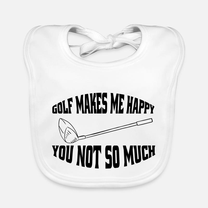 Golf Golfschläger Golfspielerin Spruch Golfball Baby Bio-Lätzchen