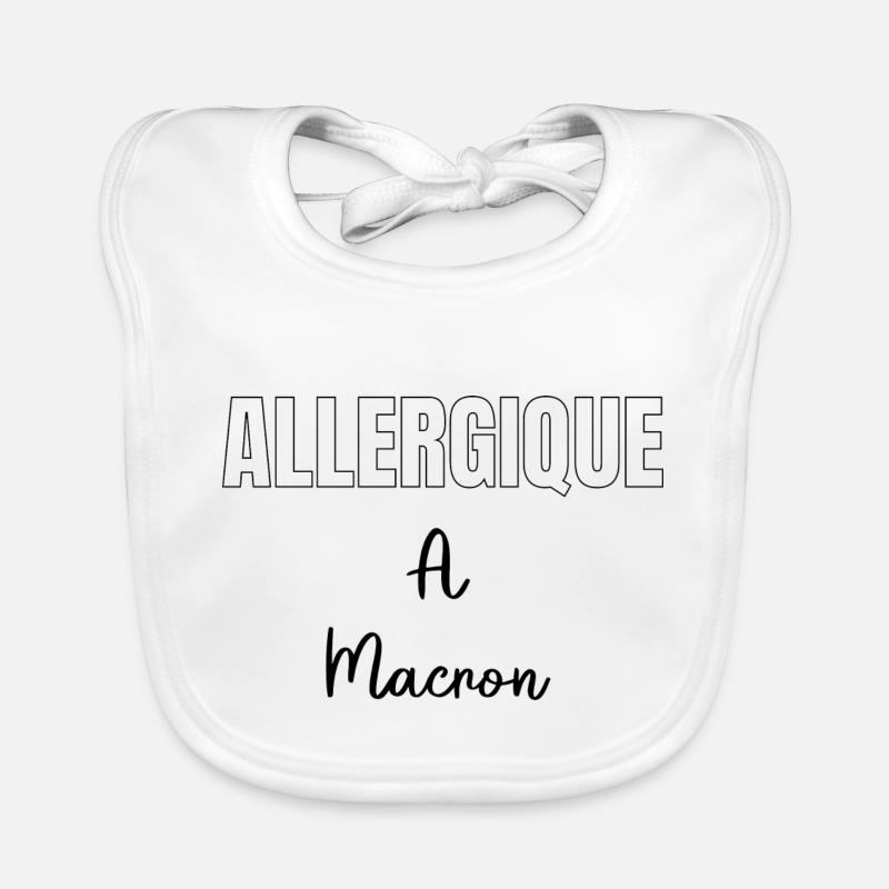 Allergique à Macton - Bavoir bio Bébé - blanc