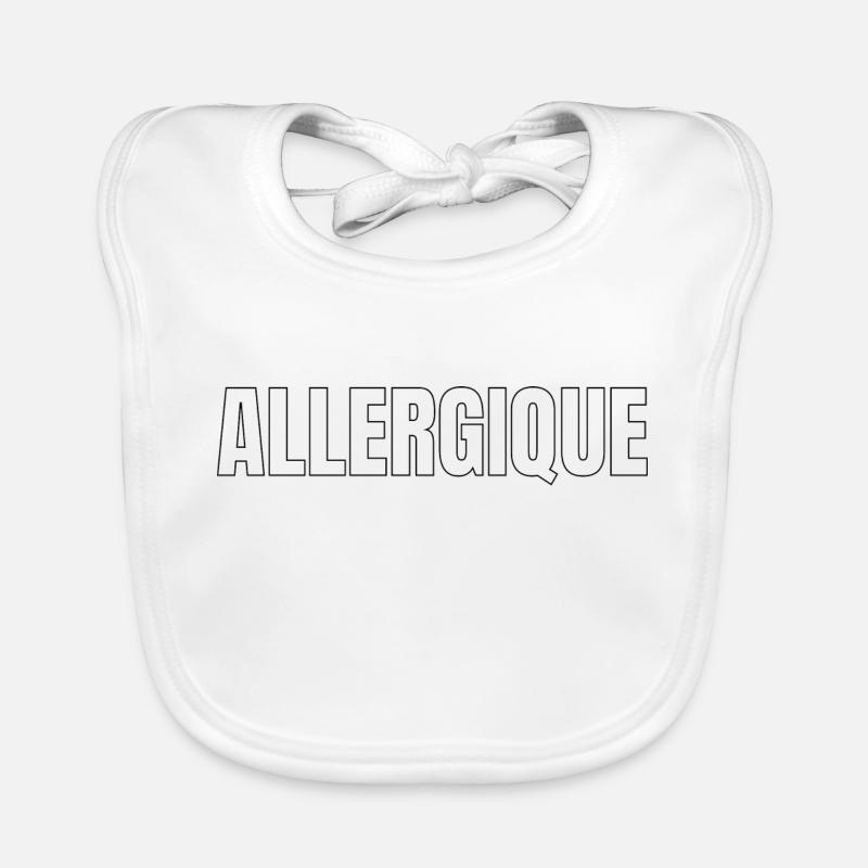 Allergique à Macron - Bavoir bio Bébé - blanc