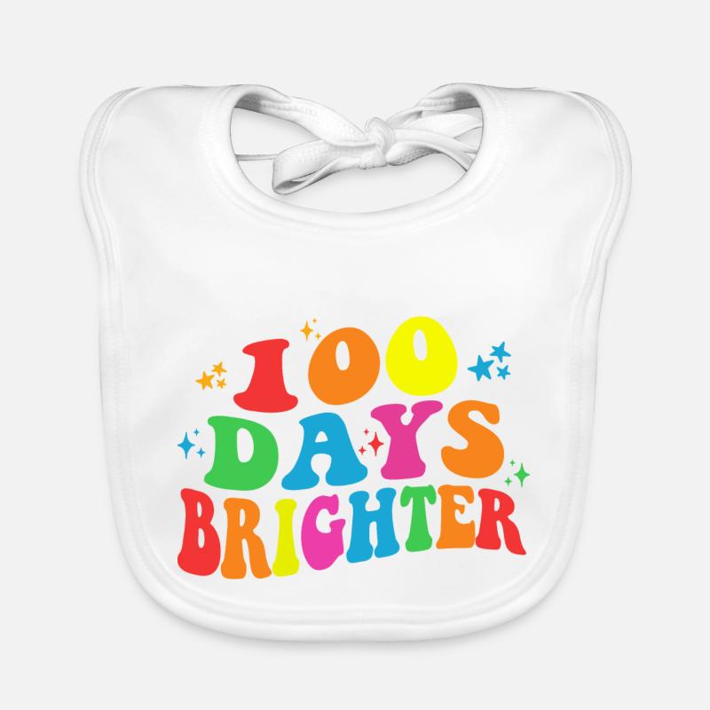 100 days brighter - 100th Day Of School Gift Baby Bio-Lätzchen