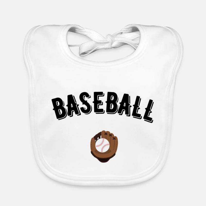 Baseball - Baby Bio-Lätzchen - Weiß