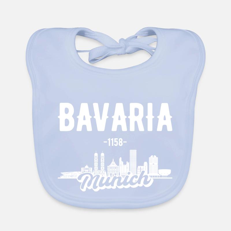 Munich Skyline Bavaria Gift Organic Baby Bibs