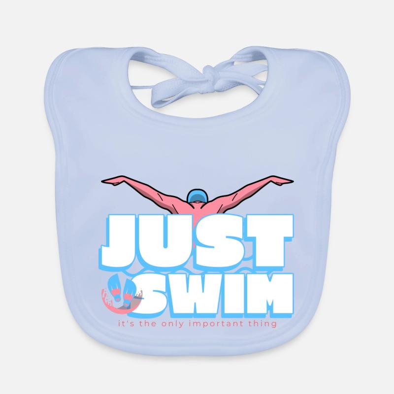 Einfach schwimmen, es ist das einzig Wichtige Baby Bio-Lätzchen