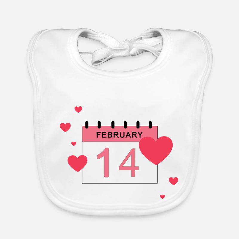 February 14, multiple hearts Organic Baby Bibs