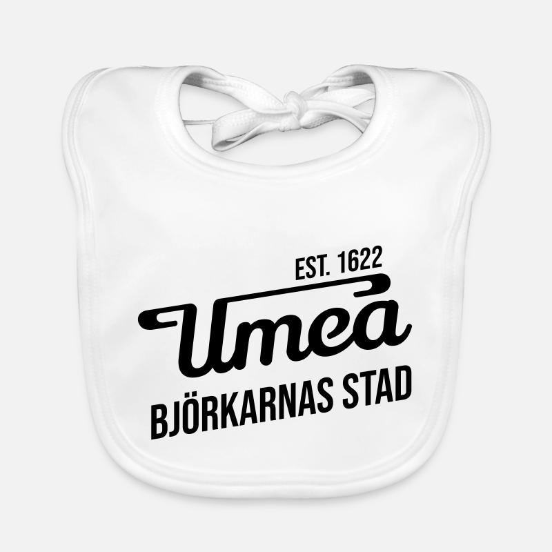 Umeå, ville de bouleaux - Bavoir bio Bébé - blanc