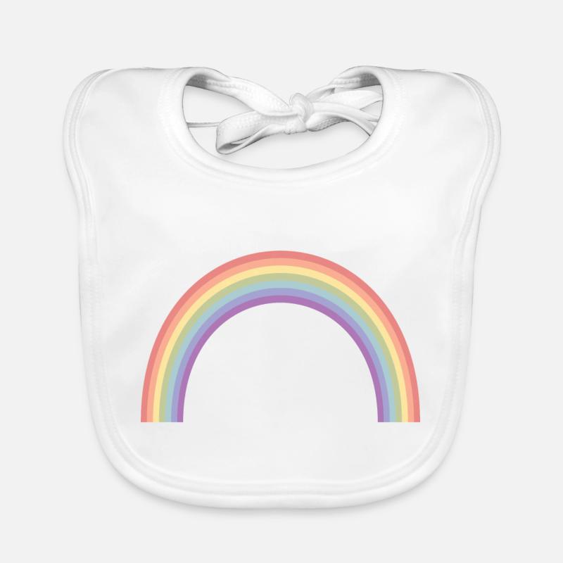 Rainbow Stripes Mrs et Mrs Bavoir bio Bébé