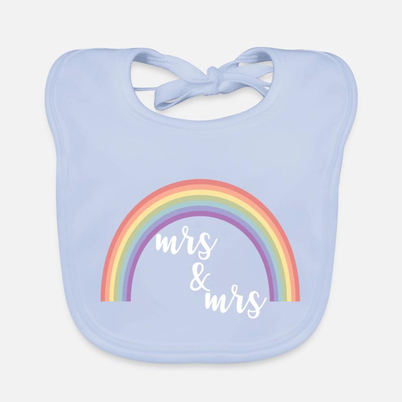 Rainbow Stripes Mrs et Mrs Bavoir bio Bébé