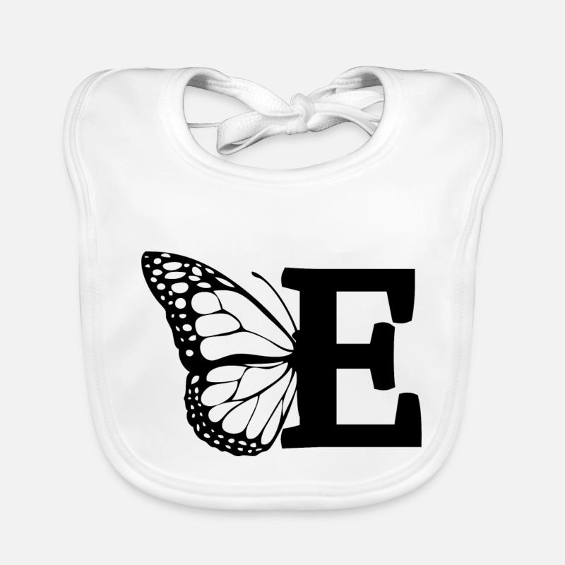 Buchstabe E Schmetterling Baby Bio-Lätzchen