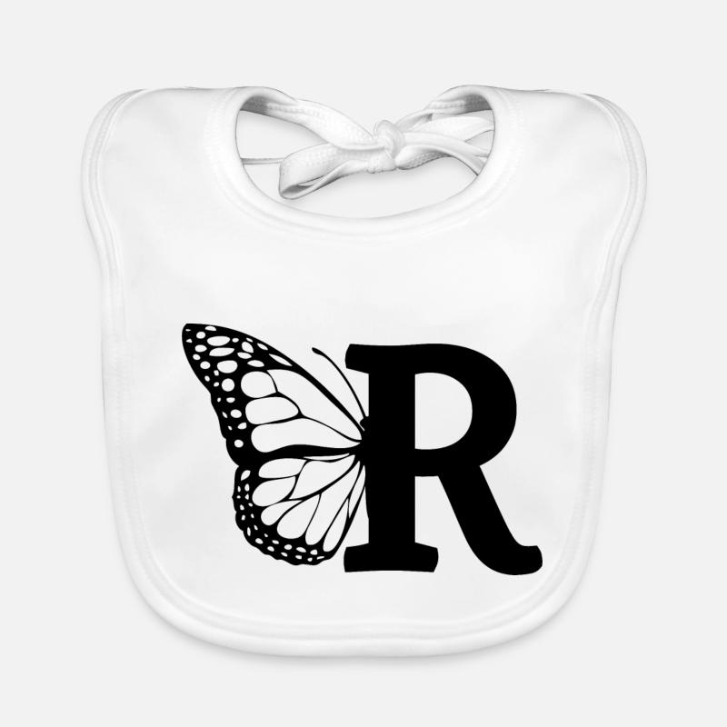 lettre r papillon Bavoir bio Bébé