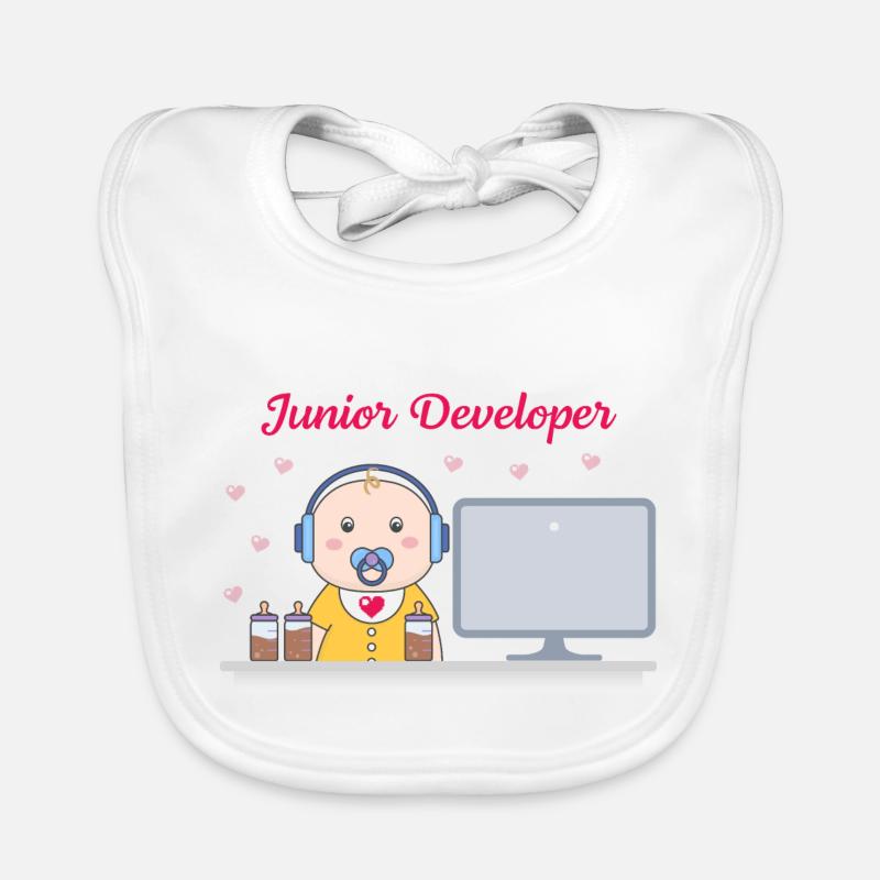 Junior Developer - Baby Bio-Lätzchen - Weiß