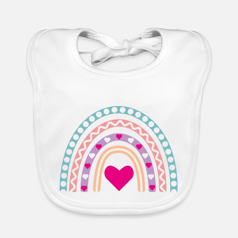 Boho Rainbow in sanften Farben Baby Bio-Lätzchen