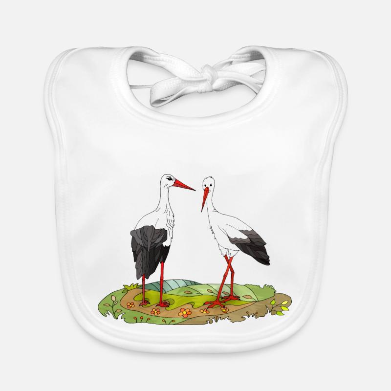 Störche Baby Bio-Lätzchen