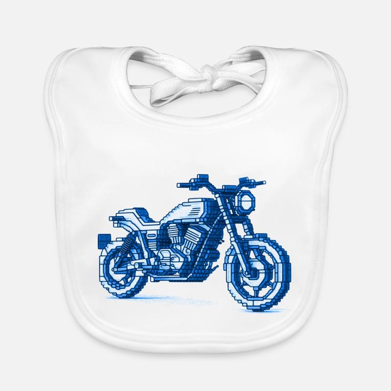 Moto de vélo nu 8 bits pour motards et motards Bavoir bio Bébé