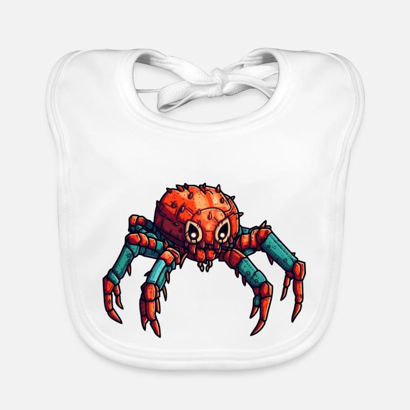 Spinne oder Krebs als bunter Roboter und Insekt Baby Bio-Lätzchen
