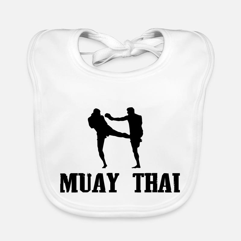 muay thai - Baby Bio-Lätzchen - Weiß