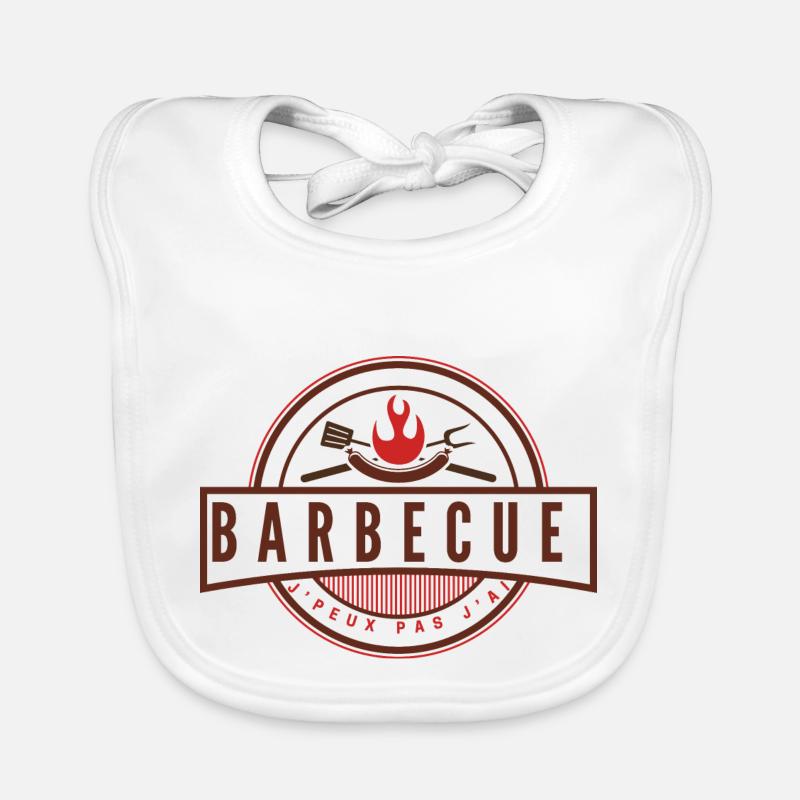 Je peux pas j'ai barbecue - Bavoir bio Bébé - blanc