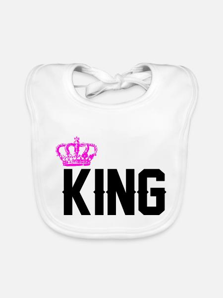 King - Organic Baby Bibs - white - Front