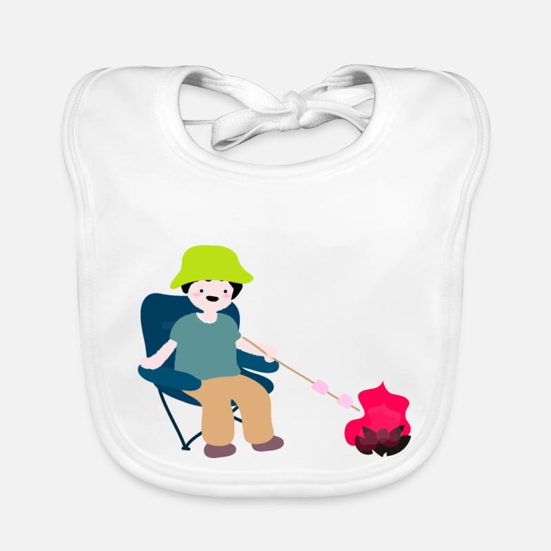 Camping5 - Bavoir bio Bébé - blanc