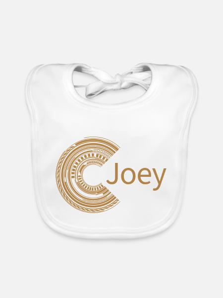 For Joey - Organic Baby Bibs - white - Front