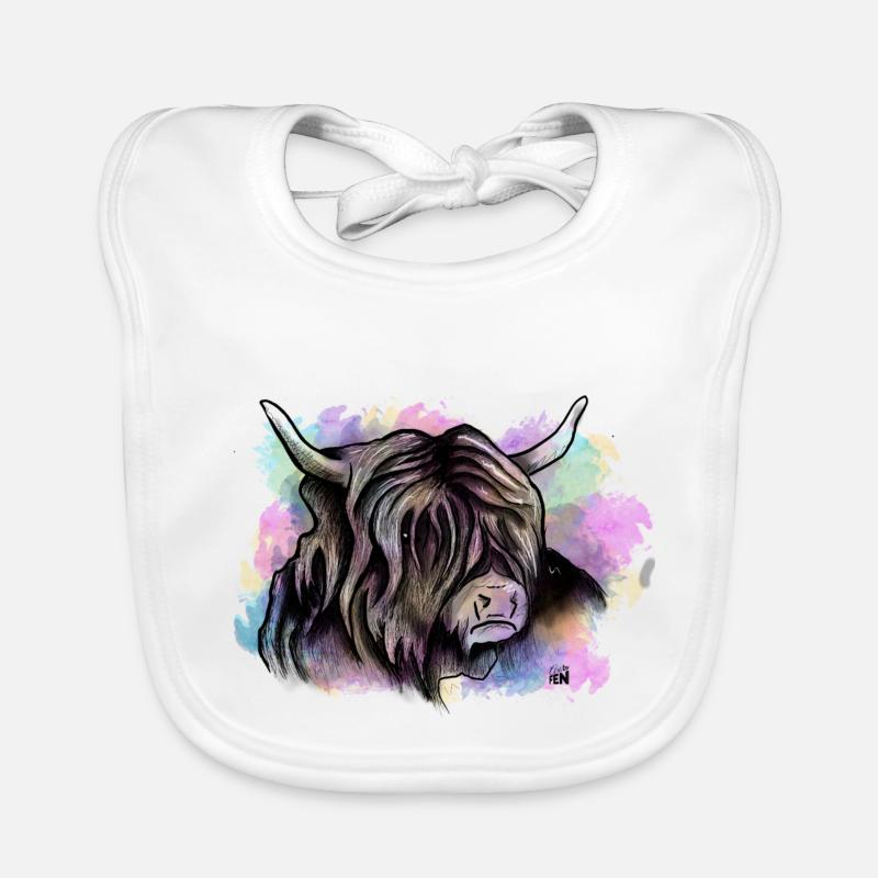 Schottischer Highlander Baby Bio-Lätzchen